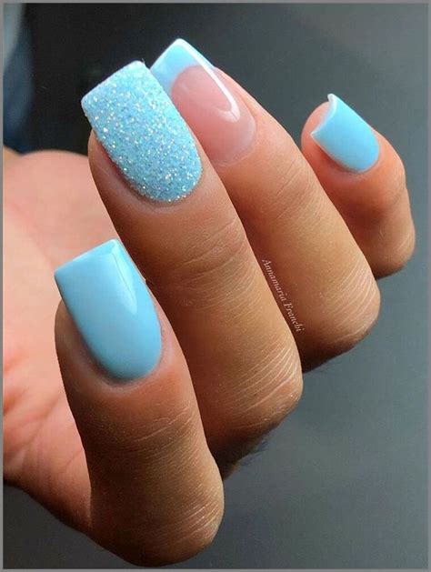 blue tip nails short